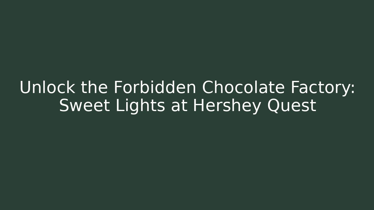 Unlock the Forbidden Chocolate Factory: Sweet Lights at Hershey Quest