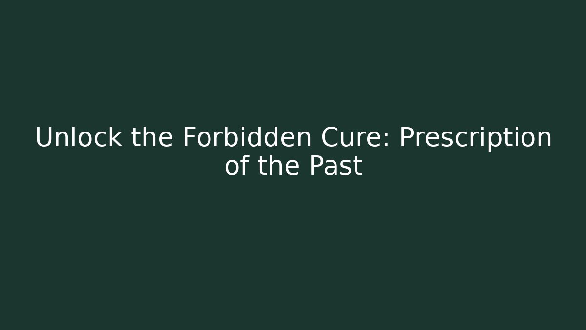 Unlock the Forbidden Cure: Prescription of the Past