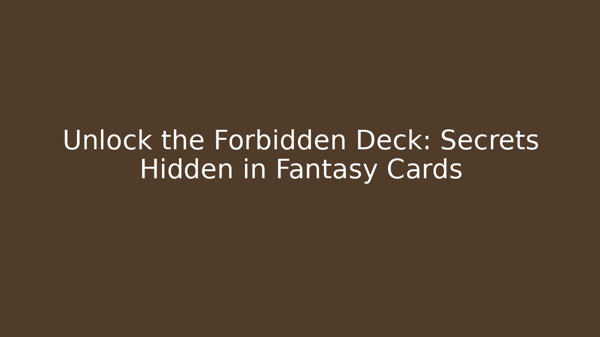 Unlock the Forbidden Deck: Secrets Hidden in Fantasy Cards