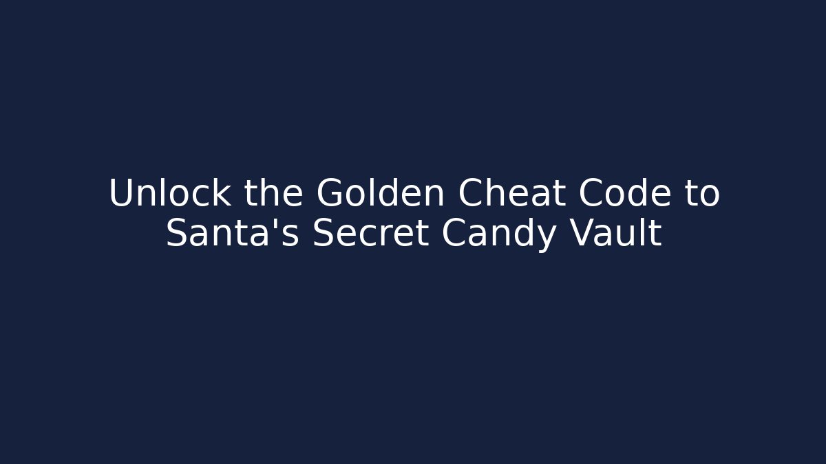 Unlock the Golden Cheat Code to Santa's Secret Candy Vault