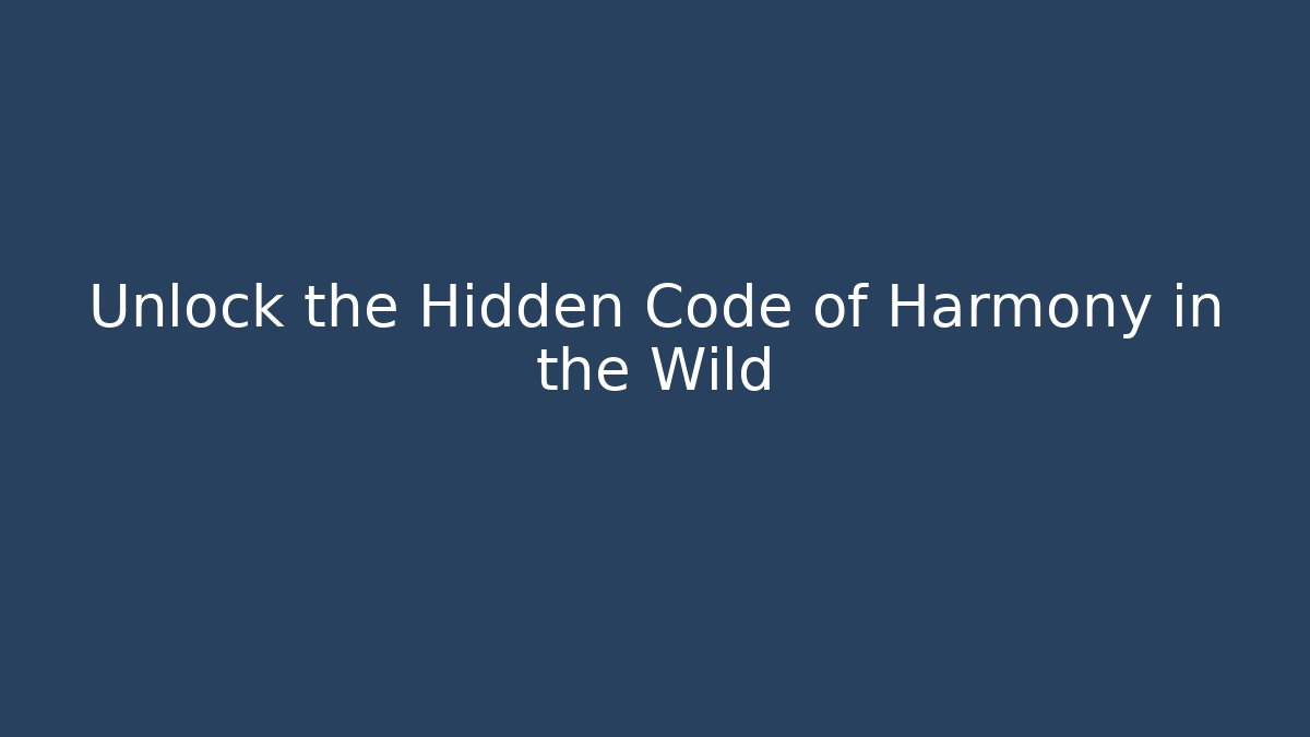 Unlock the Hidden Code of Harmony in the Wild