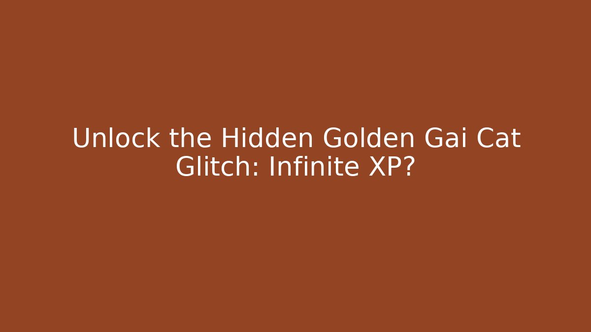 Unlock the Hidden Golden Gai Cat Glitch: Infinite XP?