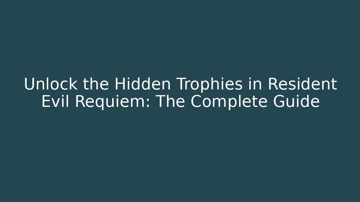 Unlock the Hidden Trophies in Resident Evil Requiem: The Complete Guide