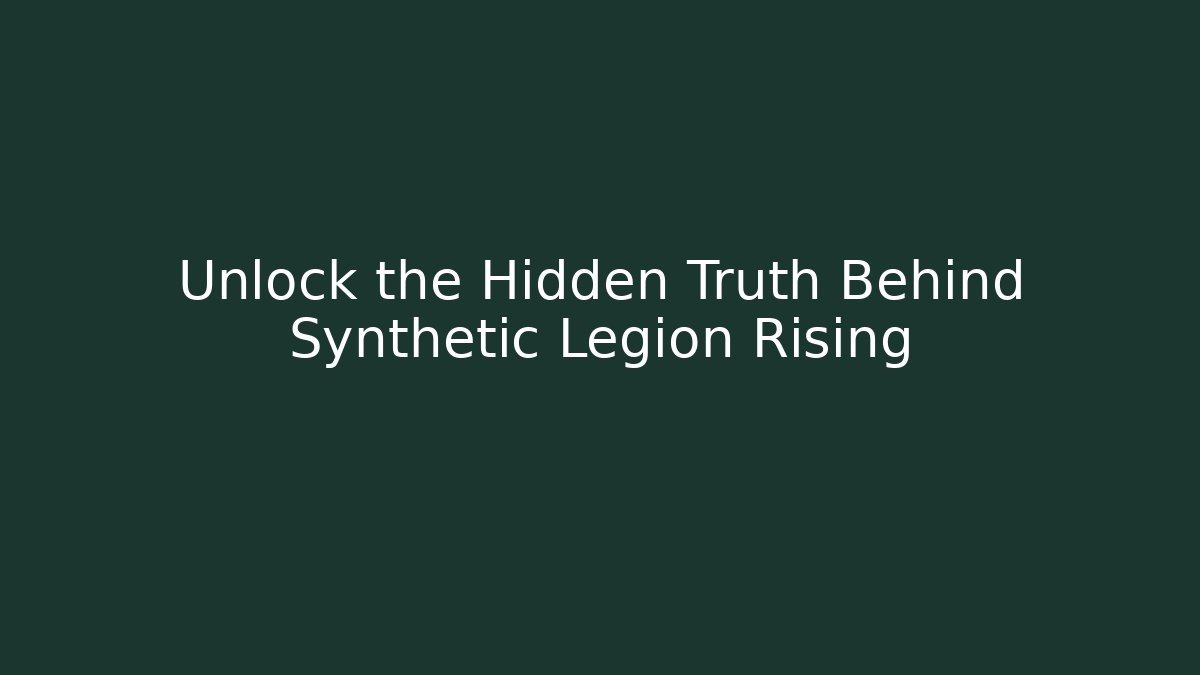 Unlock the Hidden Truth Behind Synthetic Legion Rising