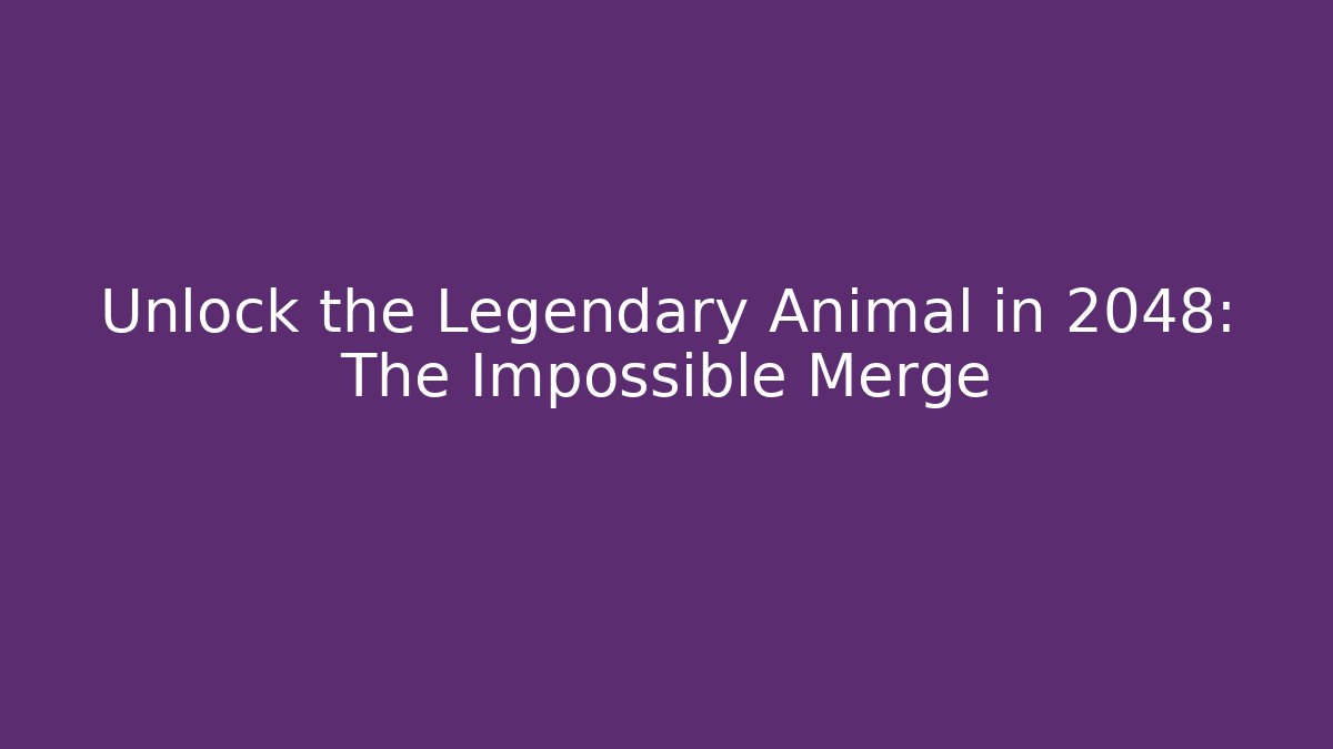 Unlock the Legendary Animal in 2048: The Impossible Merge