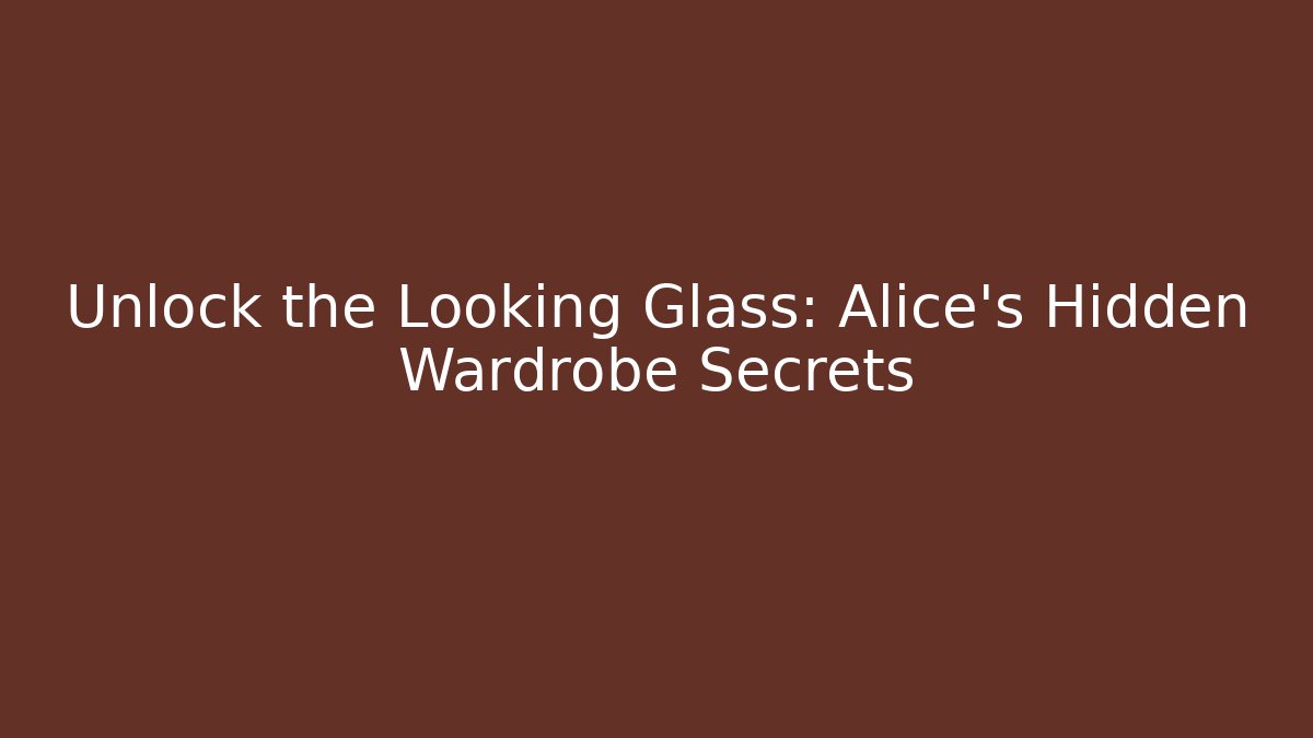Unlock the Looking Glass: Alice’s Hidden Wardrobe Secrets