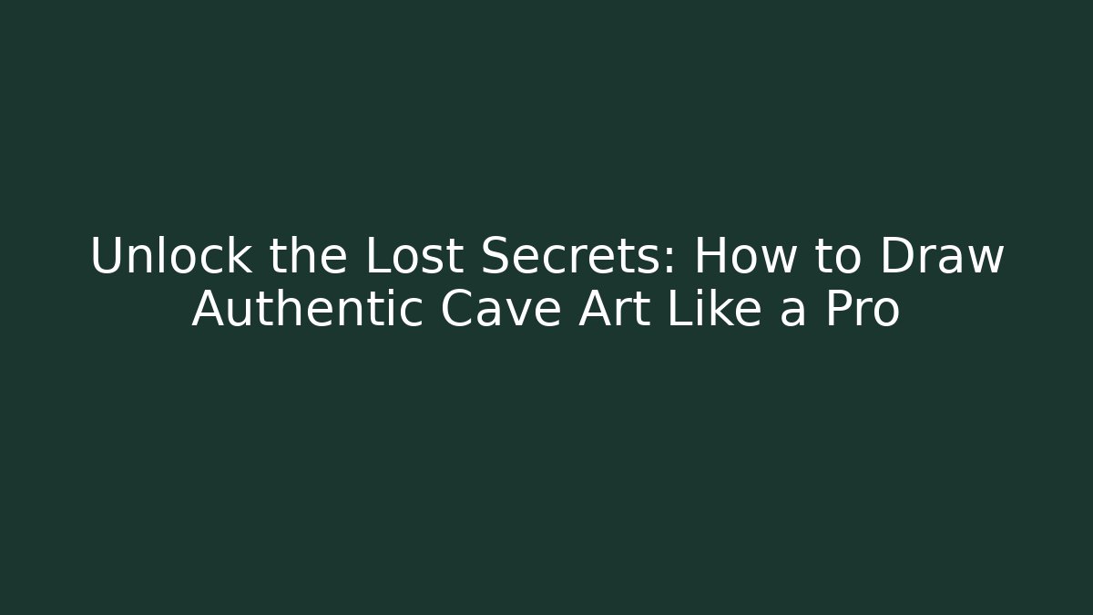 Unlock the Lost Secrets: How to Draw Authentic Cave Art Like a Pro