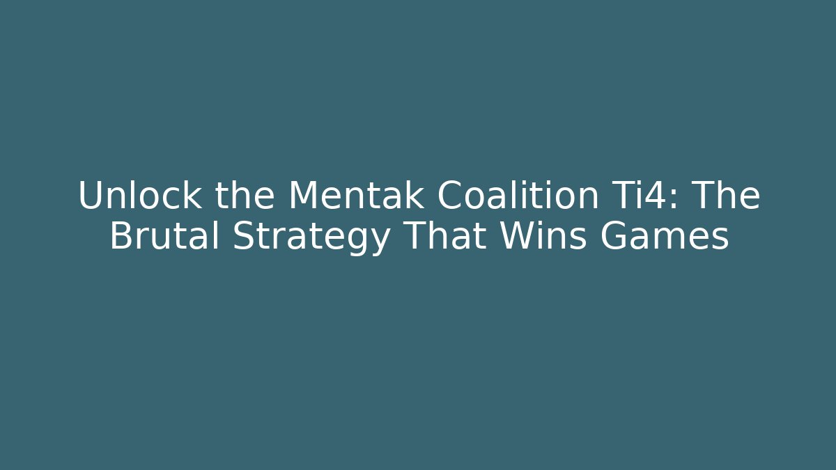 Unlock the Mentak Coalition Ti4: The Brutal Strategy That Wins Games
