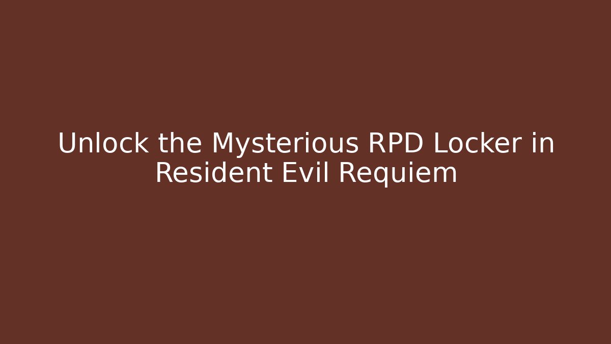 Unlock the Mysterious RPD Locker in Resident Evil Requiem