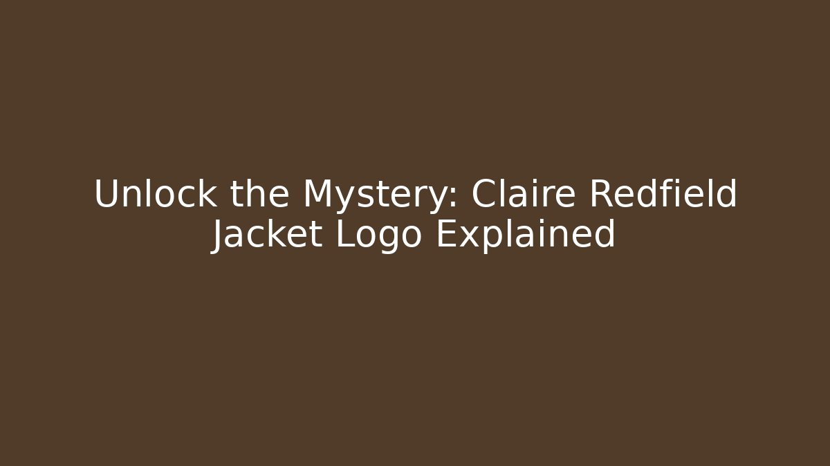 Unlock the Mystery: Claire Redfield Jacket Logo Explained - Create More Assets