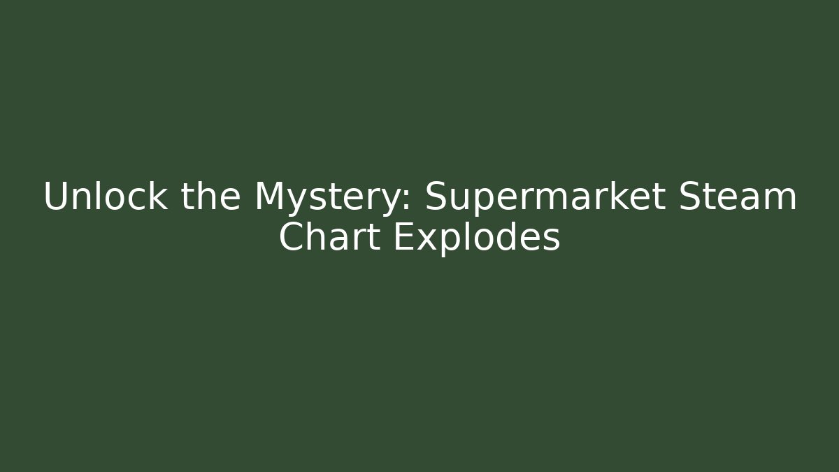 Unlock the Mystery: Supermarket Steam Chart Explodes - Create More Assets