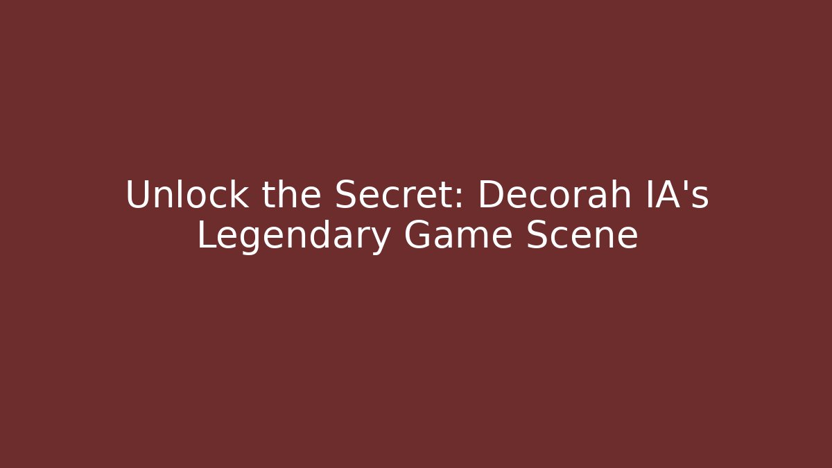 Unlock the Secret: Decorah IA's Legendary Game Scene