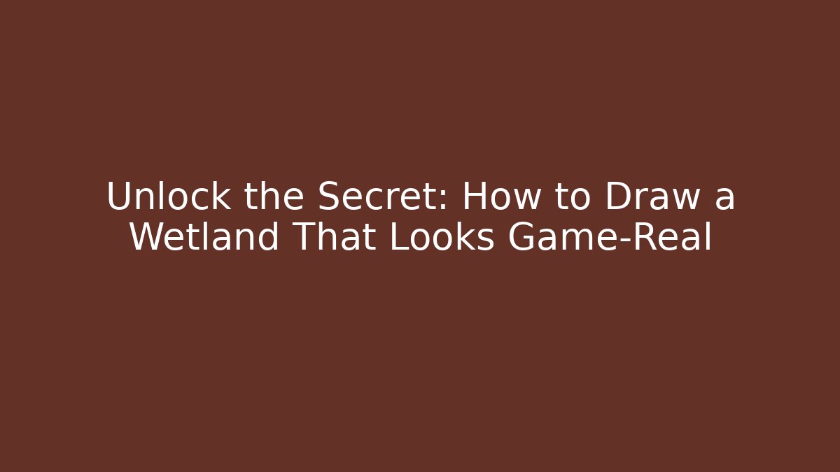 Unlock the Secret: How to Draw a Wetland That Looks Game-Real