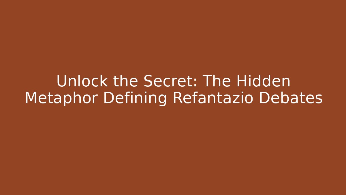 Unlock the Secret: The Hidden Metaphor Defining Refantazio Debates