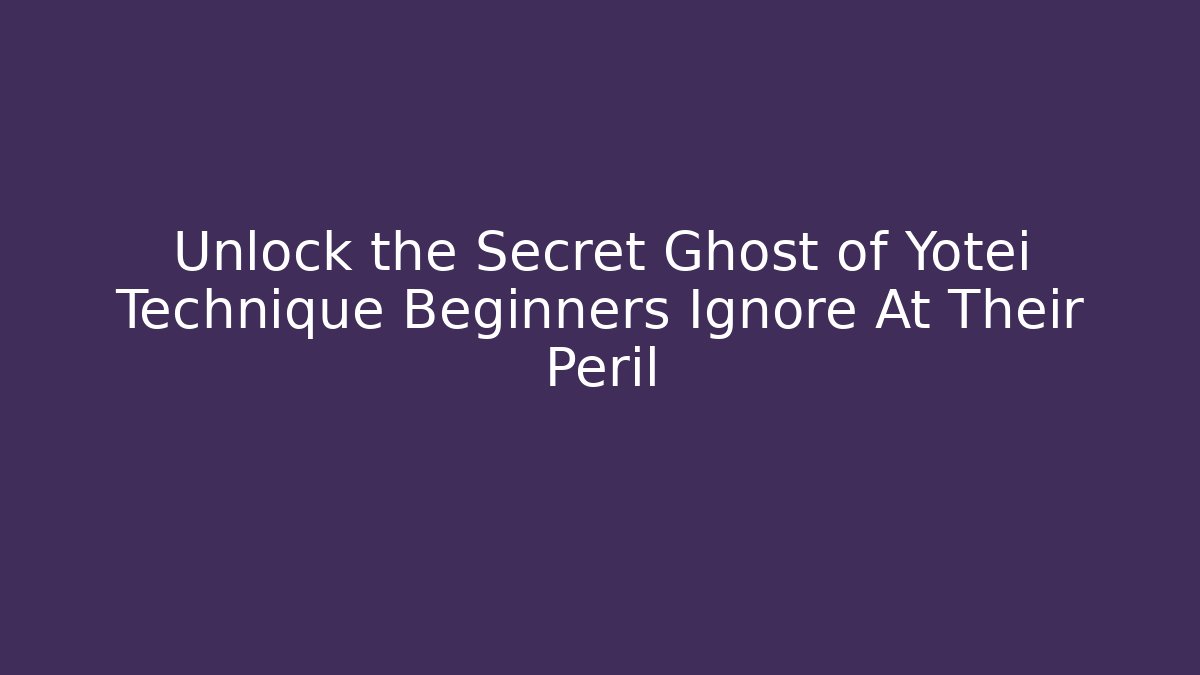 Unlock the Secret Ghost of Yotei Technique Beginners Ignore At Their Peril