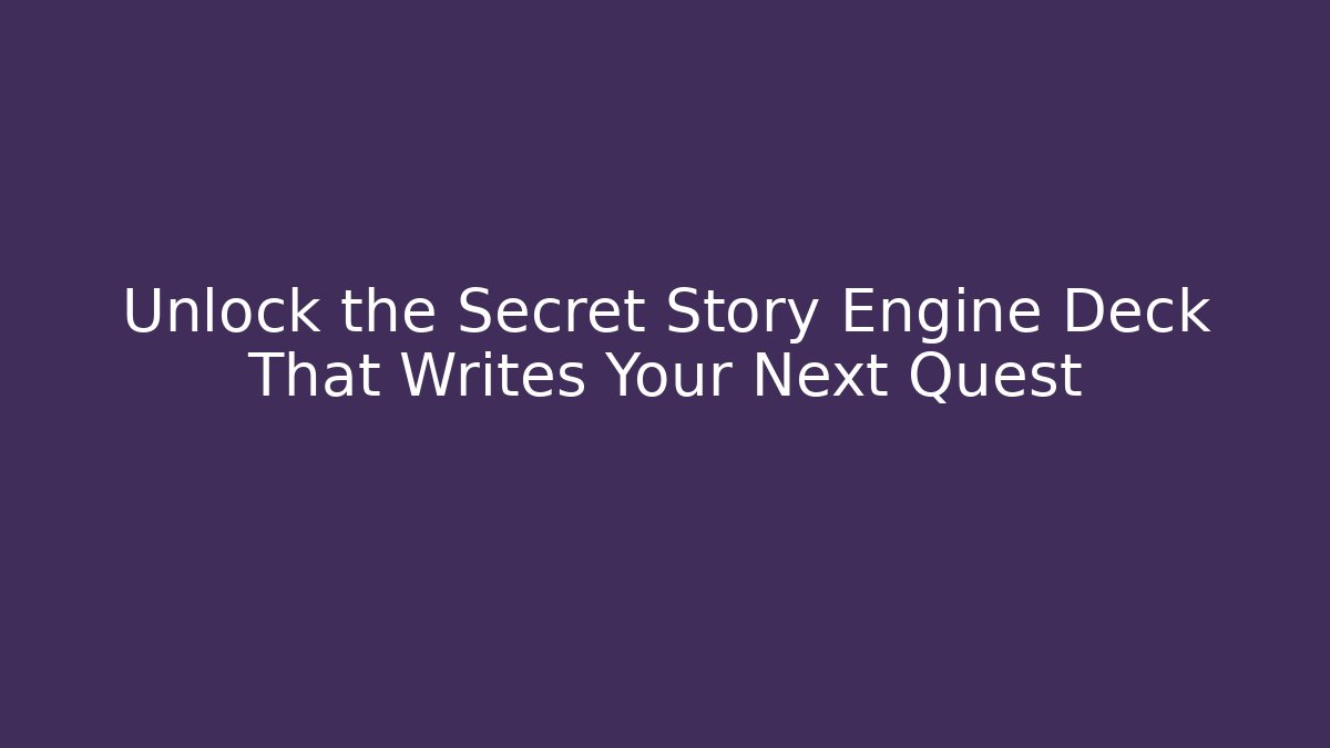 Unlock the Secret Story Engine Deck That Writes Your Next Quest
