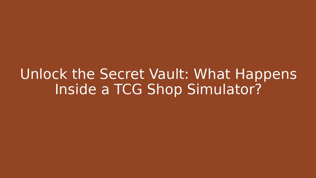 Unlock the Secret Vault: What Happens Inside a TCG Shop Simulator?