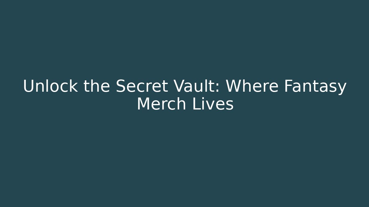 Unlock the Secret Vault: Where Fantasy Merch Lives