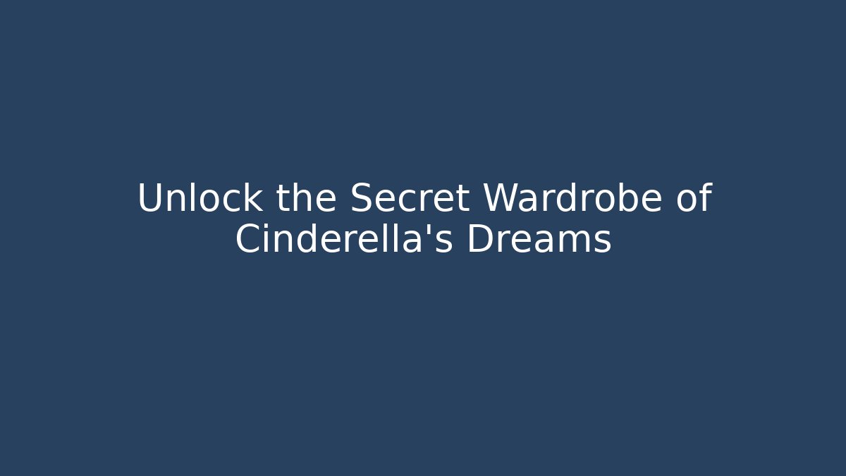 Unlock the Secret Wardrobe of Cinderella's Dreams