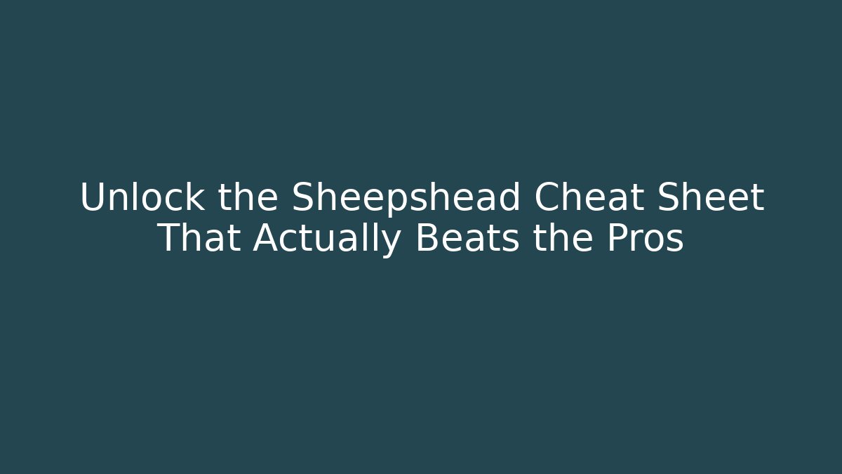 Unlock the Sheepshead Cheat Sheet That Actually Beats the Pros