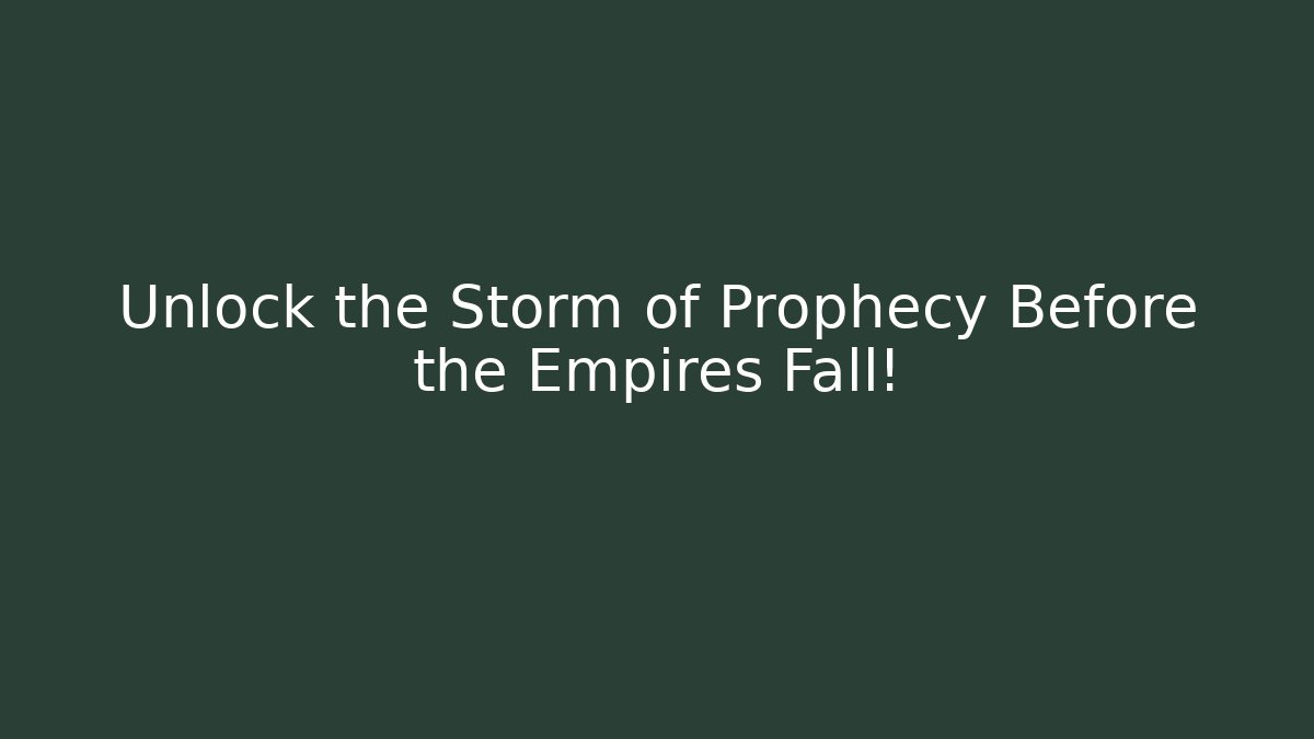 Unlock the Storm of Prophecy Before the Empires Fall!