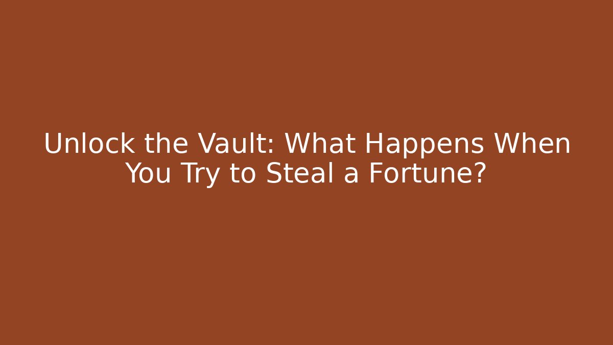 Unlock the Vault: What Happens When You Try to Steal a Fortune?