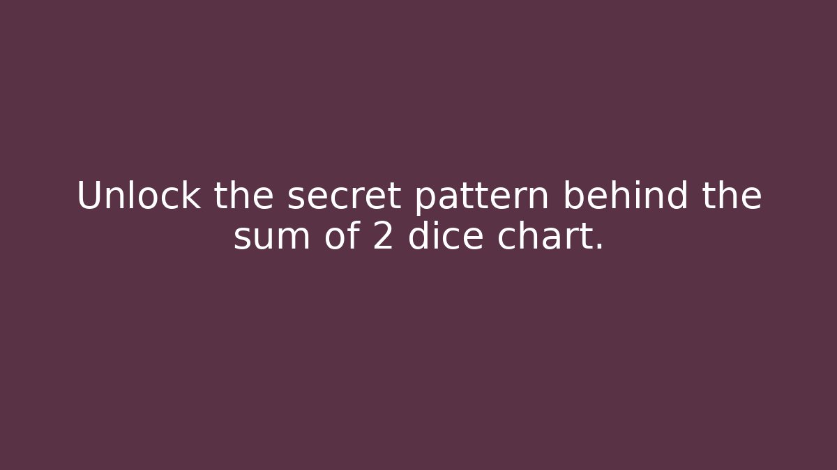 Unlock the secret pattern behind the sum of 2 dice chart.