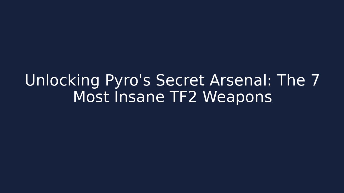 Unlocking Pyro's Secret Arsenal: The 7 Most Insane TF2 Weapons