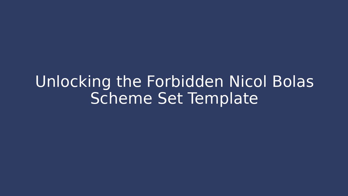 Unlocking the Forbidden Nicol Bolas Scheme Set Template
