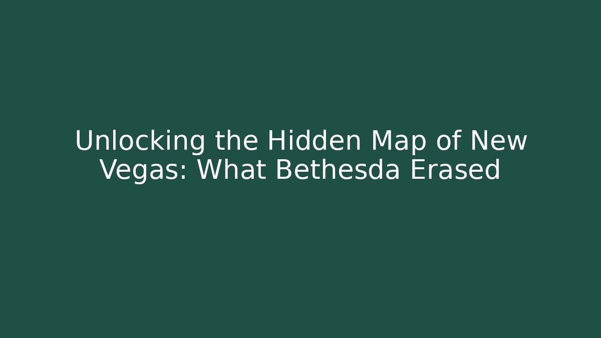 Unlocking the Hidden Map of New Vegas: What Bethesda Erased