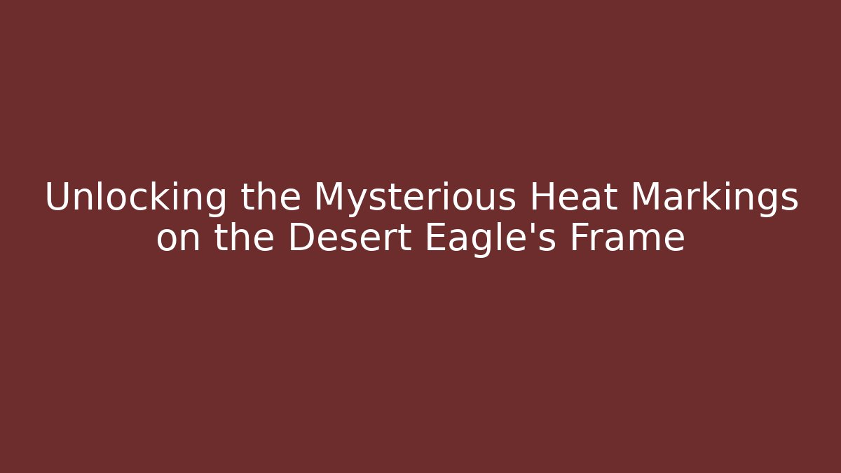 Unlocking the Mysterious Heat Markings on the Desert Eagle’s Frame