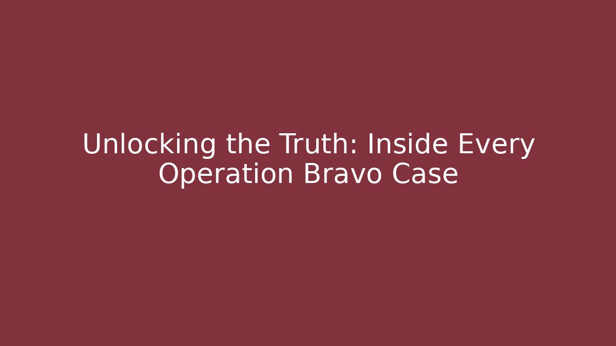 Unlocking the Truth: Inside Every Operation Bravo Case - Create More Assets