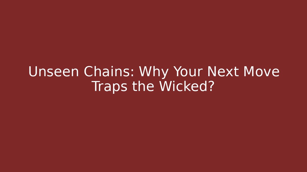 Unseen Chains: Why Your Next Move Traps the Wicked?