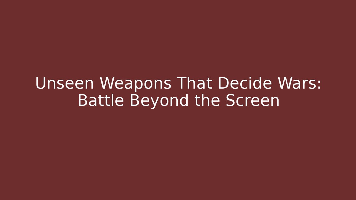 Unseen Weapons That Decide Wars: Battle Beyond the Screen - Create More Assets