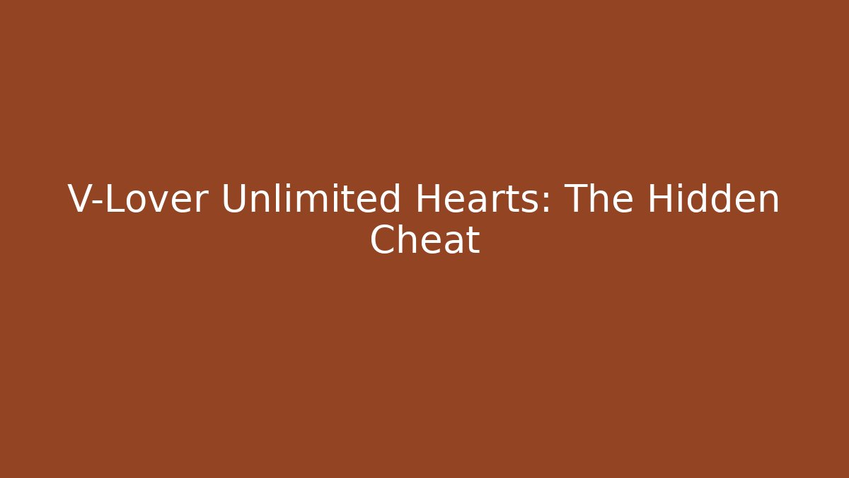 V-Lover Unlimited Hearts: The Hidden Cheat