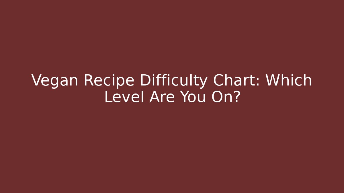 Vegan Recipe Difficulty Chart: Which Level Are You On? - Create More Assets