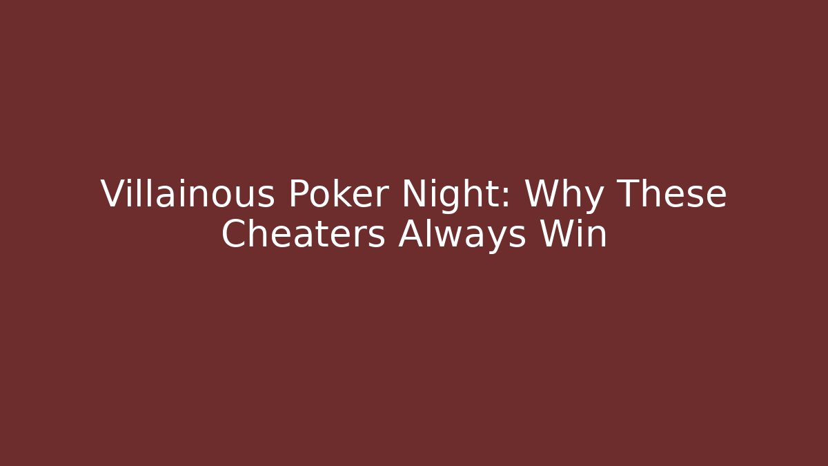 Villainous Poker Night: Why These Cheaters Always Win - Create More Assets