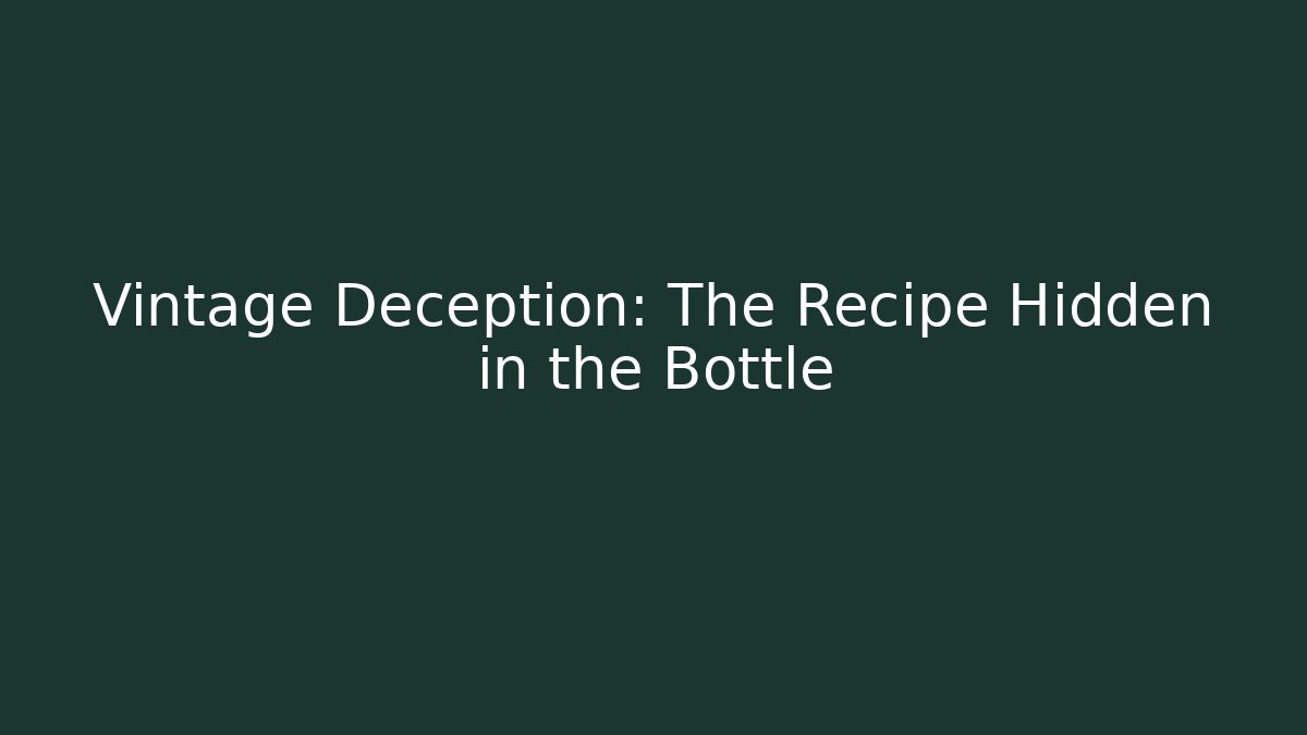 Vintage Deception: The Recipe Hidden in the Bottle