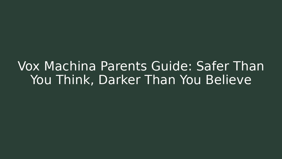 Vox Machina Parents Guide: Safer Than You Think, Darker Than You Believe