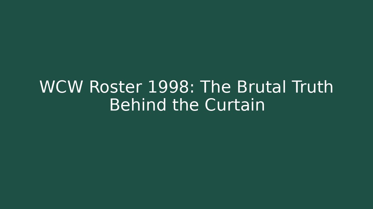 WCW Roster 1998: The Brutal Truth Behind the Curtain