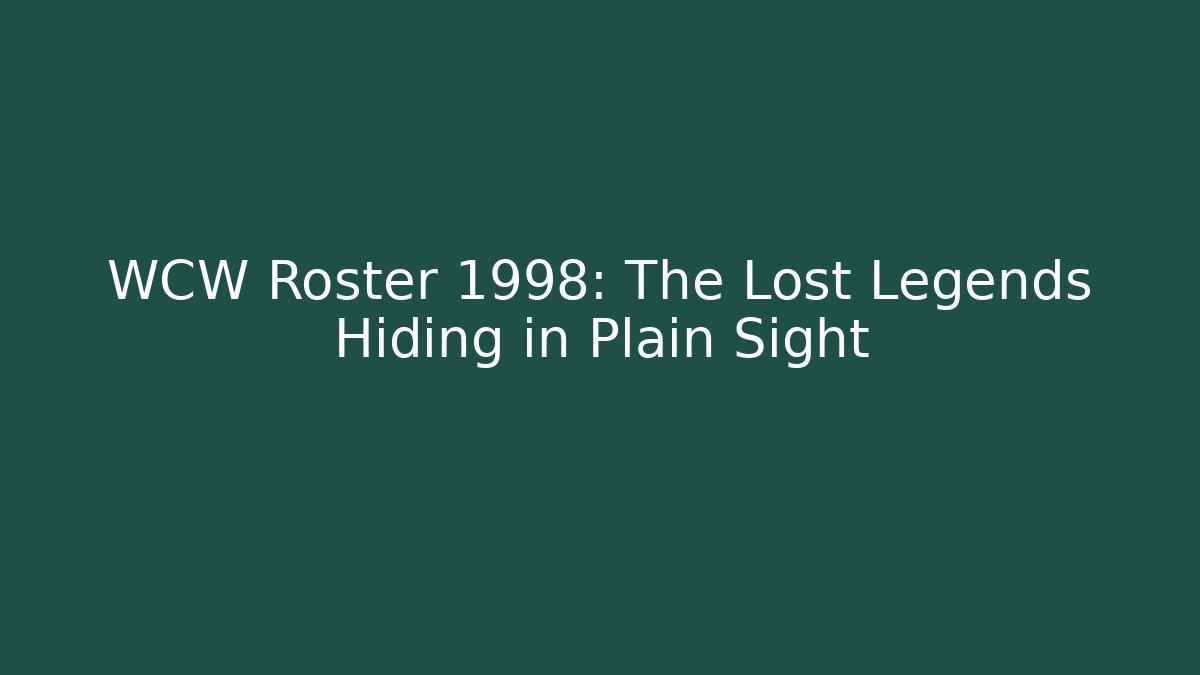 WCW Roster 1998: The Lost Legends Hiding in Plain Sight