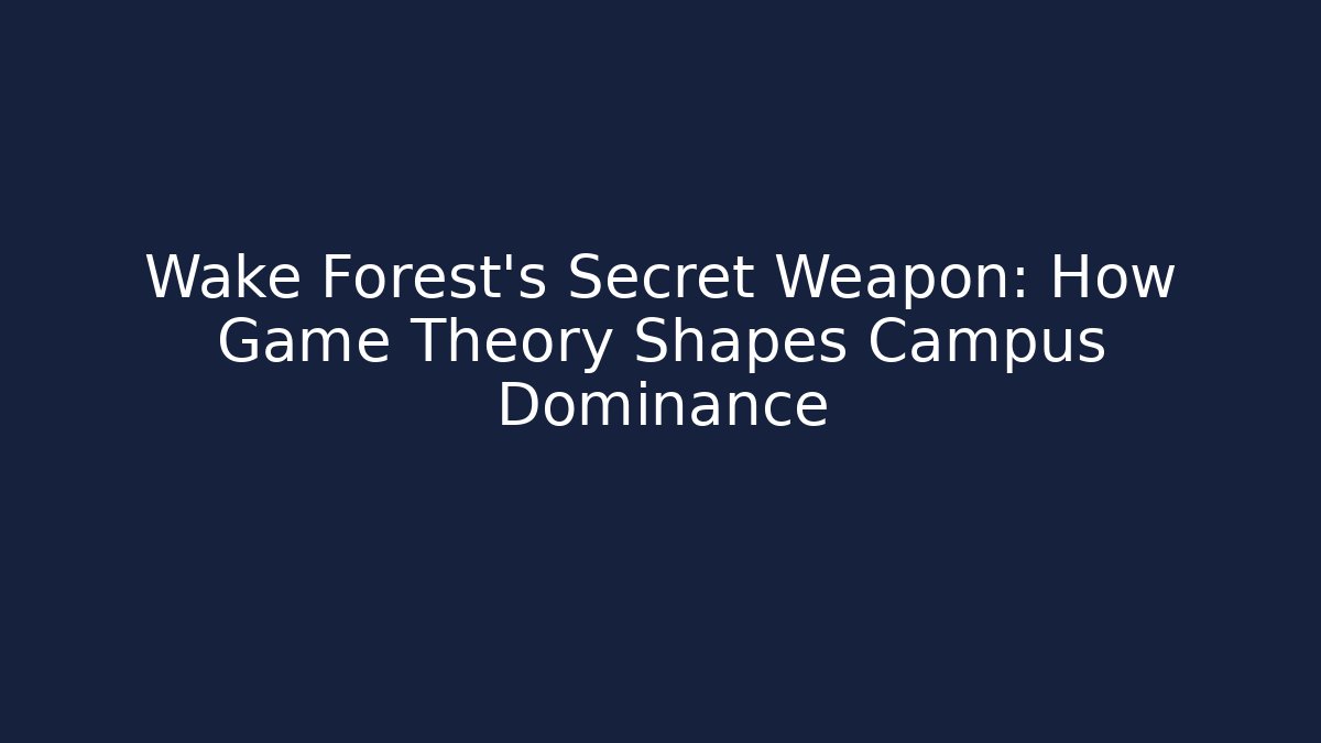 Wake Forest’s Secret Weapon: How Game Theory Shapes Campus Dominance