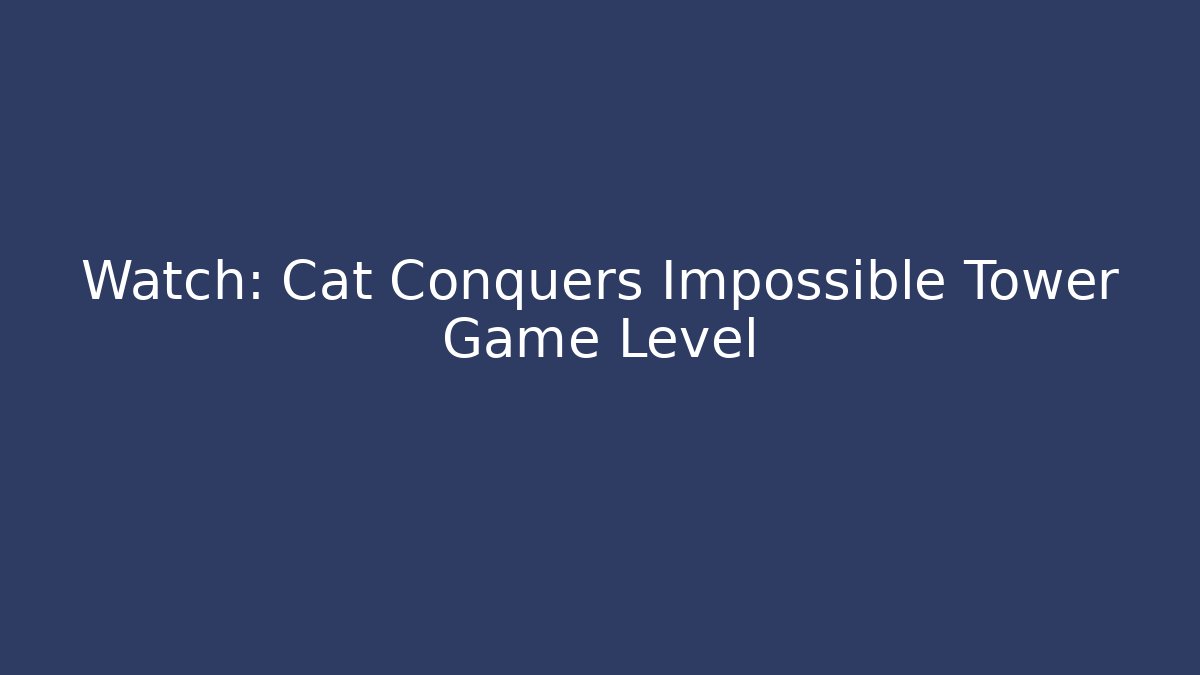 Watch: Cat Conquers Impossible Tower Game Level