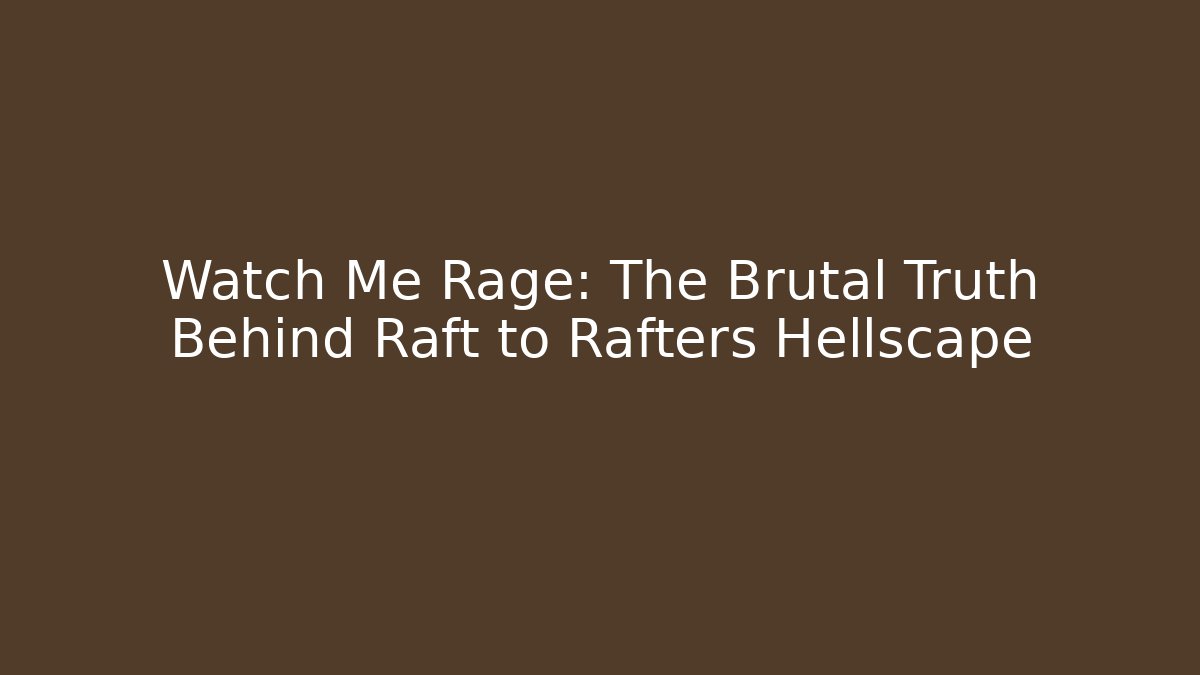 Watch Me Rage: The Brutal Truth Behind Raft to Rafters Hellscape