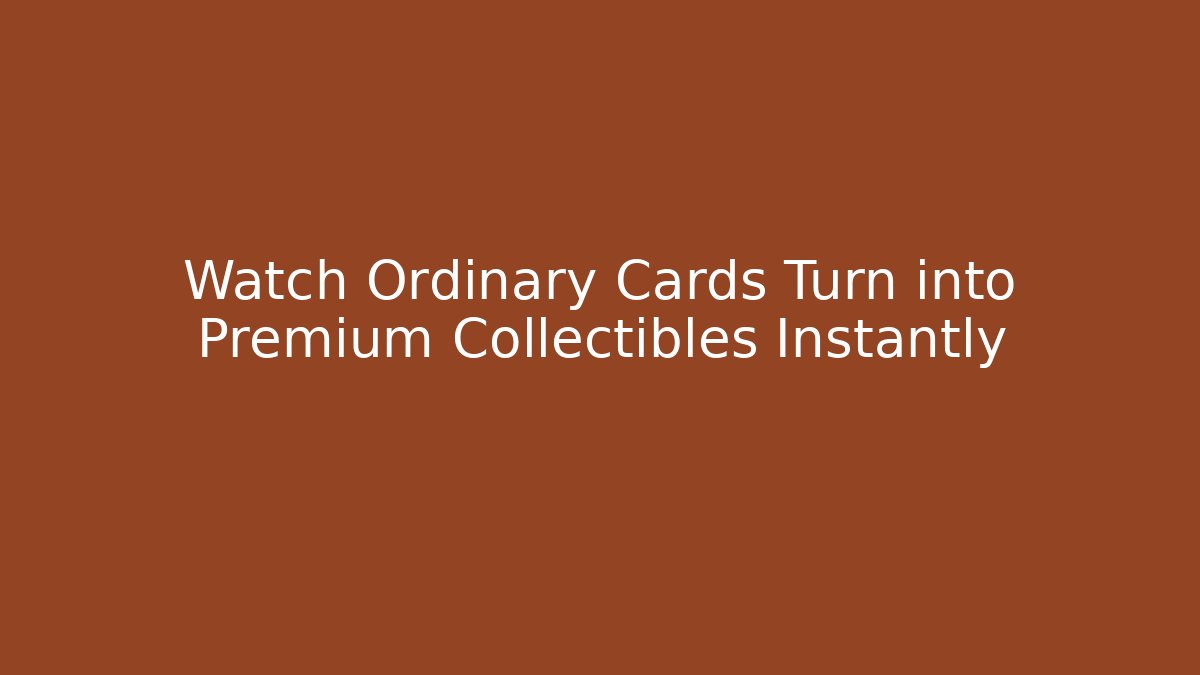 Watch Ordinary Cards Turn into Premium Collectibles Instantly