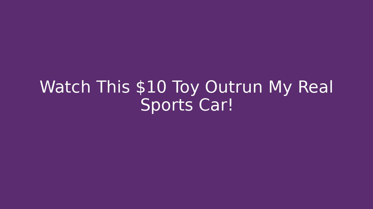 Watch This $10 Toy Outrun My Real Sports Car!