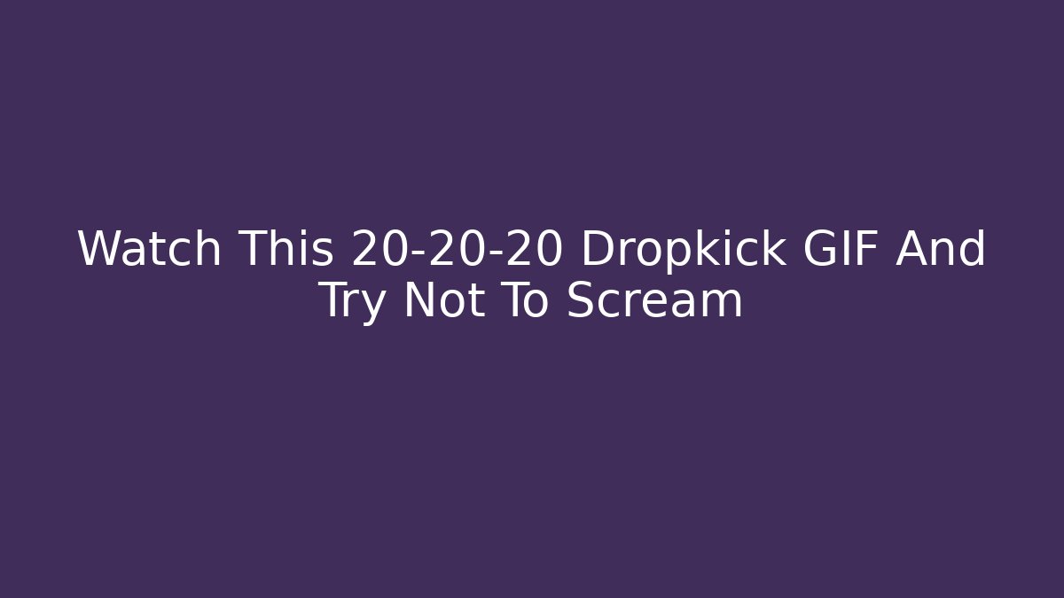 Watch This 20-20-20 Dropkick GIF And Try Not To Scream