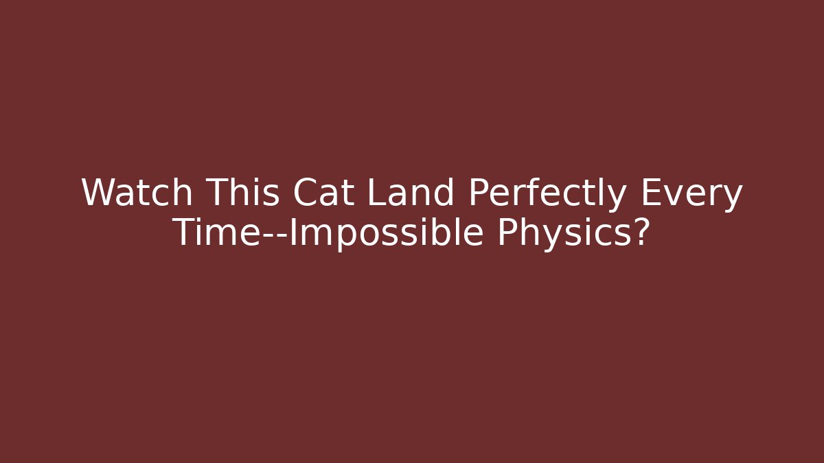 Watch This Cat Land Perfectly Every Time—Impossible Physics? - Create More Assets