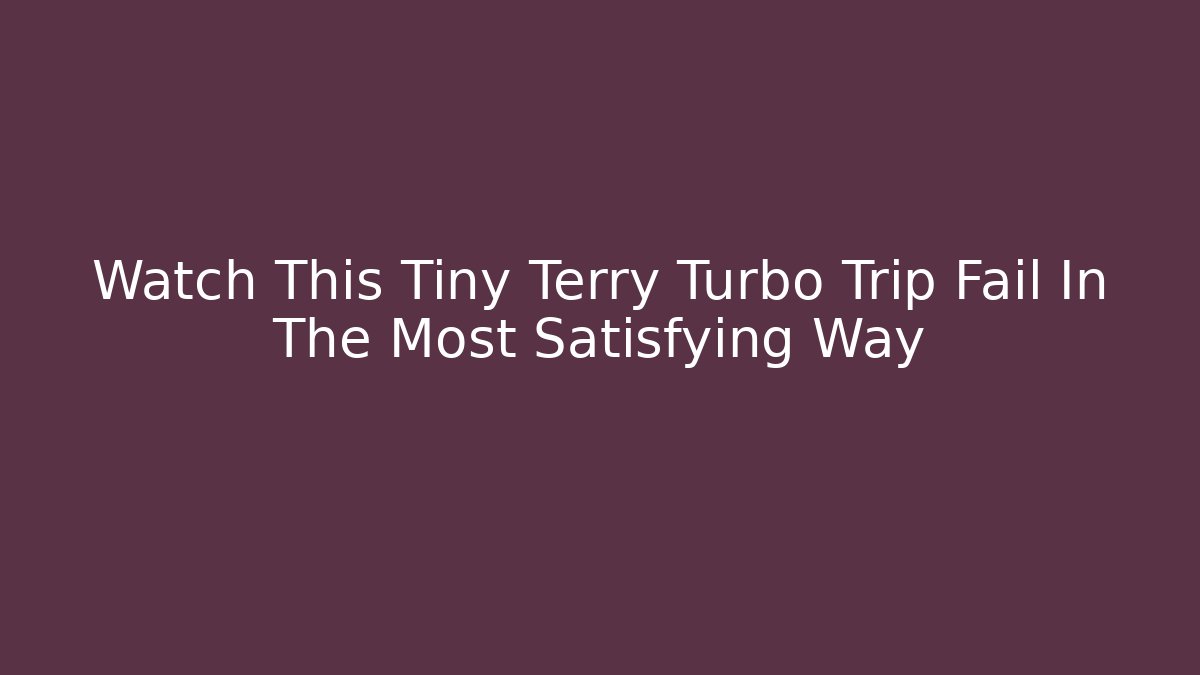 Watch This Tiny Terry Turbo Trip Fail In The Most Satisfying Way