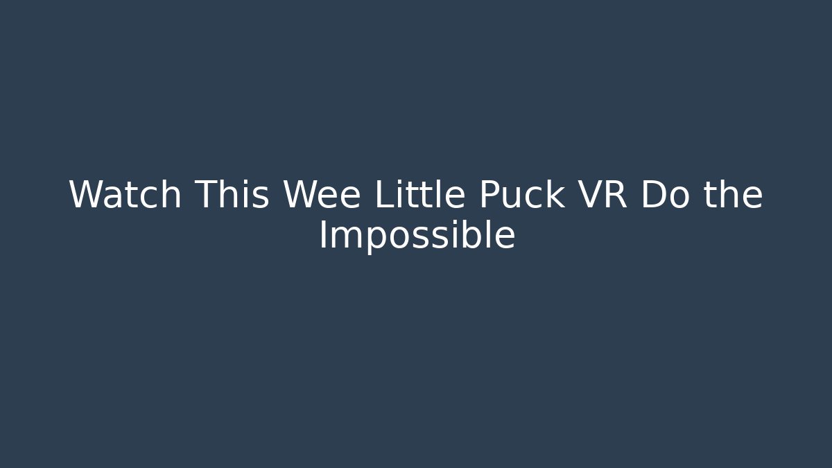 Watch This Wee Little Puck VR Do the Impossible